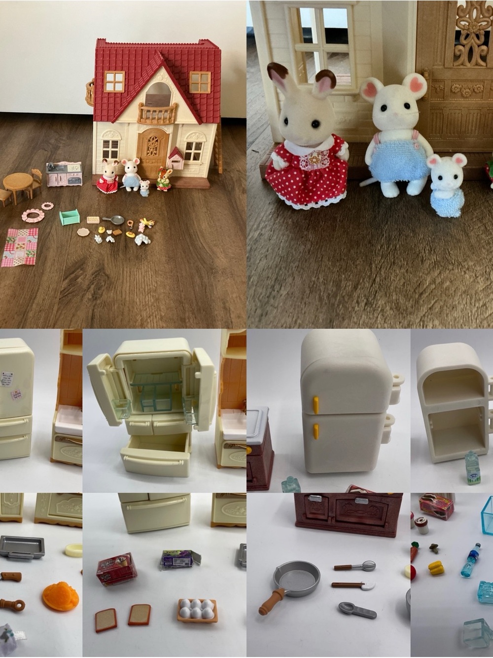 Calico Critters Lot Kitchen Play Set Doll House Furniture Food Figures Home Toys